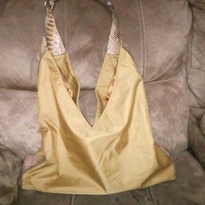 Heart Moon Star snake trim nylon purse